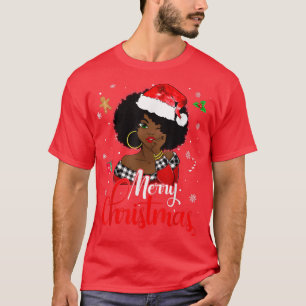 Camiseta Melanin Navidades de la Chica africana norteameric