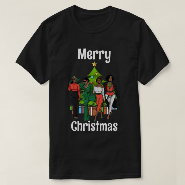 Camiseta Melanin Navidades Sista Negro Personalizado person (Diseño del anverso)