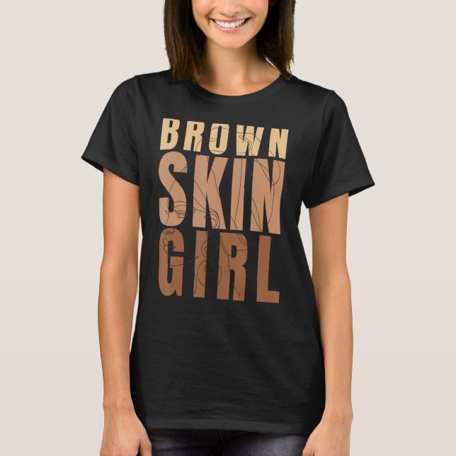 Camiseta Melanin negro Reina Brown Chica de la piel 19 de j (Anverso)