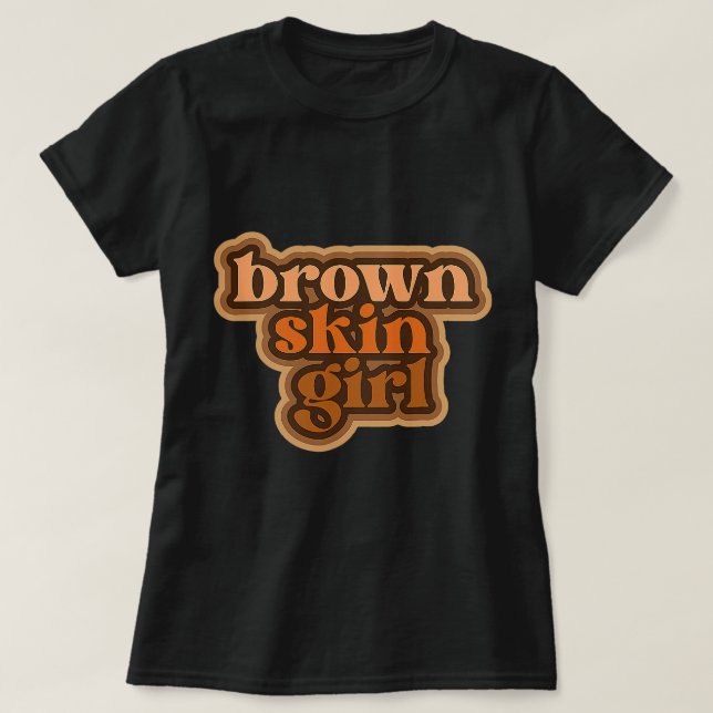 Camiseta Melanin Negro Reina Chica de piel marrón mágica Ju (Diseño del anverso)