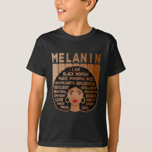 Camiseta Melanin Orgullo Mujer Negra Afro-Estadounidense Ch
