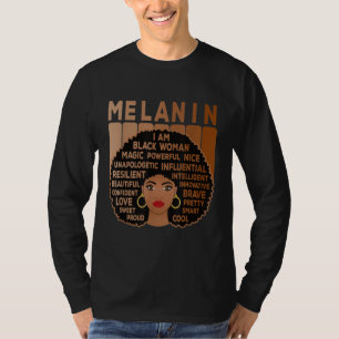 Camiseta Melanin Orgullo Mujer Negra Afro-Estadounidense Ch