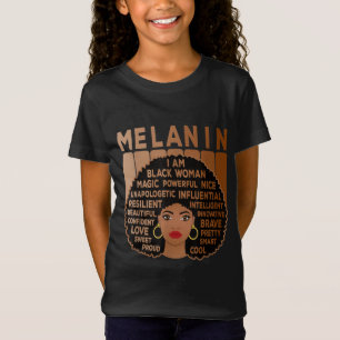 Camiseta Melanin Orgullo Mujer Negra Afro-Estadounidense Ch