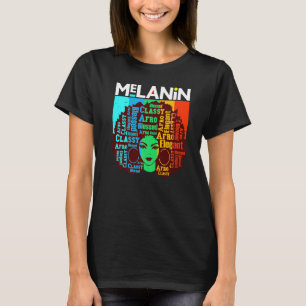 Camiseta Melanin Poppin Distress Black Queens Sistas Mujere