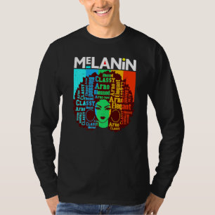 Camiseta Melanin Poppin Distressed Black Queens Sistas Muje