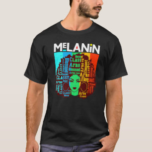 Camiseta Melanin Poppin Distressed Black Queens Sistas Muje