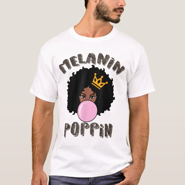 Camiseta Melanin Poppin Mes de historia negra para mujeres  (Anverso)