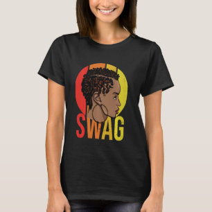 Camiseta Melanin Poppin Negro Reina del swag Diversión Natu
