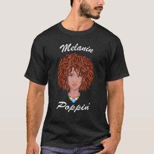 Camiseta Melanin Poppin Pelo Natural Pelo Marrón Chica Negr