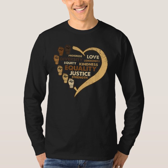 Camiseta Melanin Power Fist Heart Black History Month BLM A (Anverso)