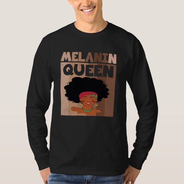 Camiseta Melanin Queen African American Black History Month (Anverso)