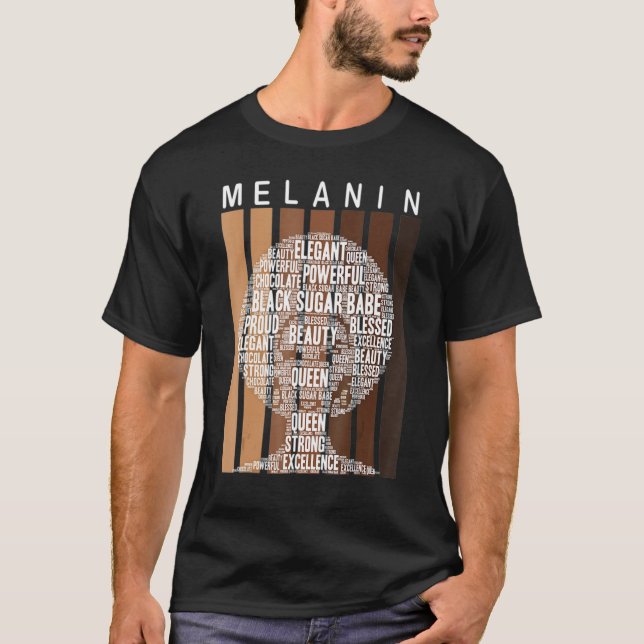 Camiseta Melanin Queen African American Strong Natura Negra (Anverso)