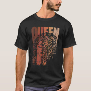 Camiseta Melanin Queen African American Strong Natura Negra