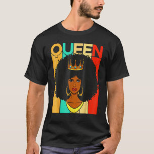 Camiseta Melanin Queen African American Strong Natura Negra