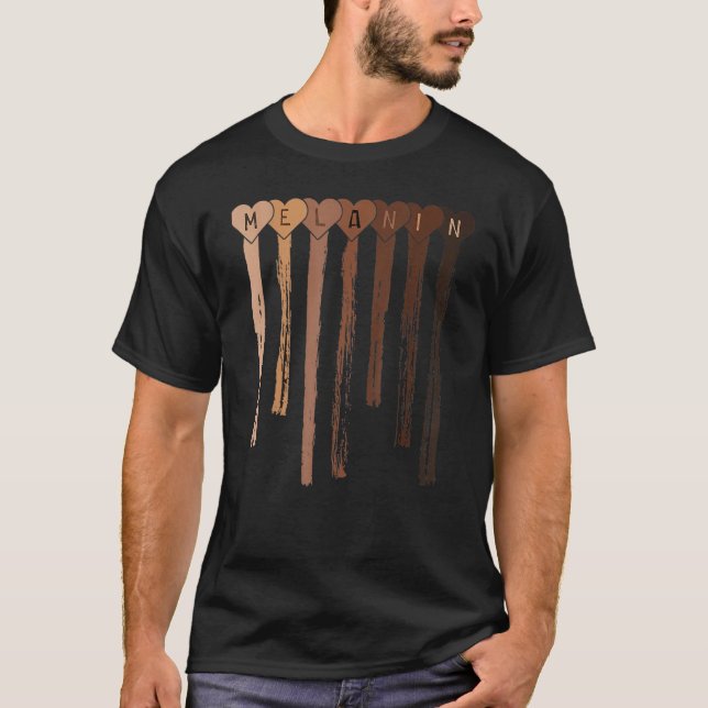 Camiseta Melanin Queen African American Strong Natura Negra (Anverso)