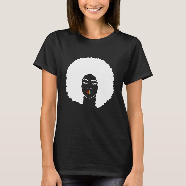 Camiseta Melanin Queen Afro Queen Lips (Anverso)