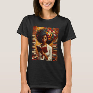 Camiseta Melanin Queen Afro Womeneducan libro de lectura Bl