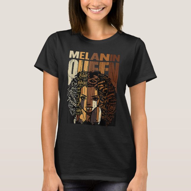 Camiseta Melanin Queen Black History Mono Afro African Pri (Anverso)