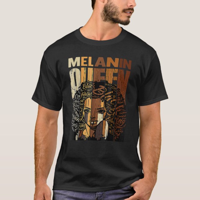 Camiseta Melanin Queen Black History Mono Afro African Pri (Anverso)