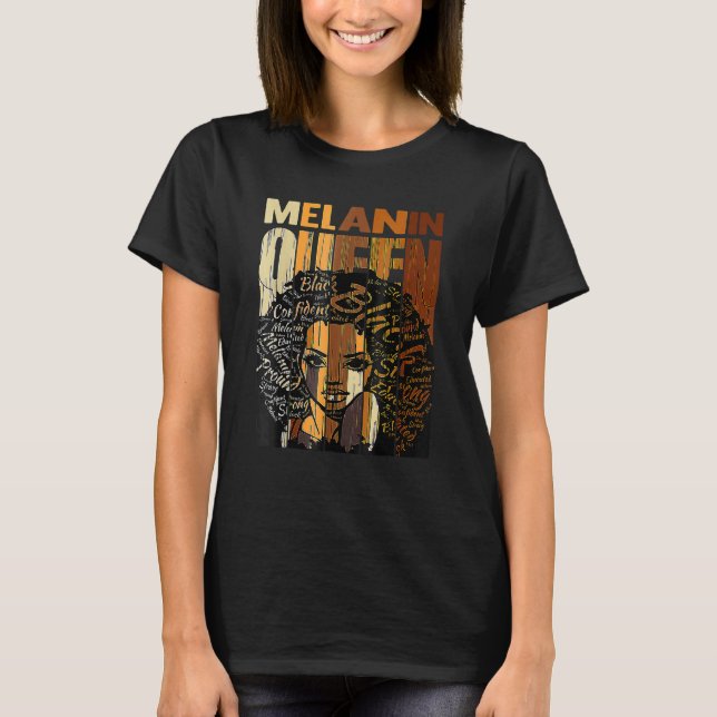 Camiseta Melanin Queen Black History Mono Afro African Pri (Anverso)