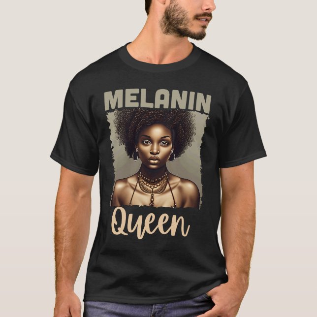 Camiseta Melanin Queen Black History Month African American (Anverso)
