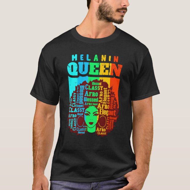 Camiseta Melanin Queen Cute Black Women Sista Sister Fun Be (Anverso)