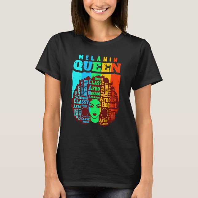 Camiseta Melanin Queen Cute mujeres negras Sista Hermana Di (Anverso)
