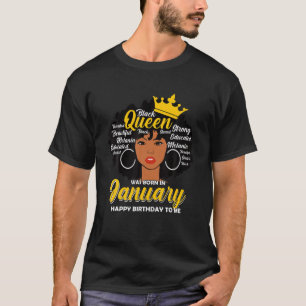 Camiseta Melanin Queen Nació En Enero Cumpleaños Negro W