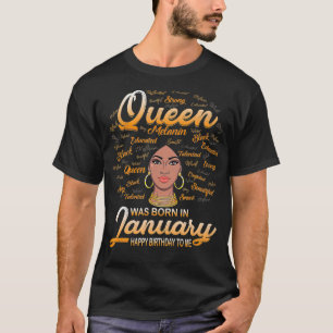 Camiseta Melanin Queen Nació En Enero De Mujeres Negras Bir