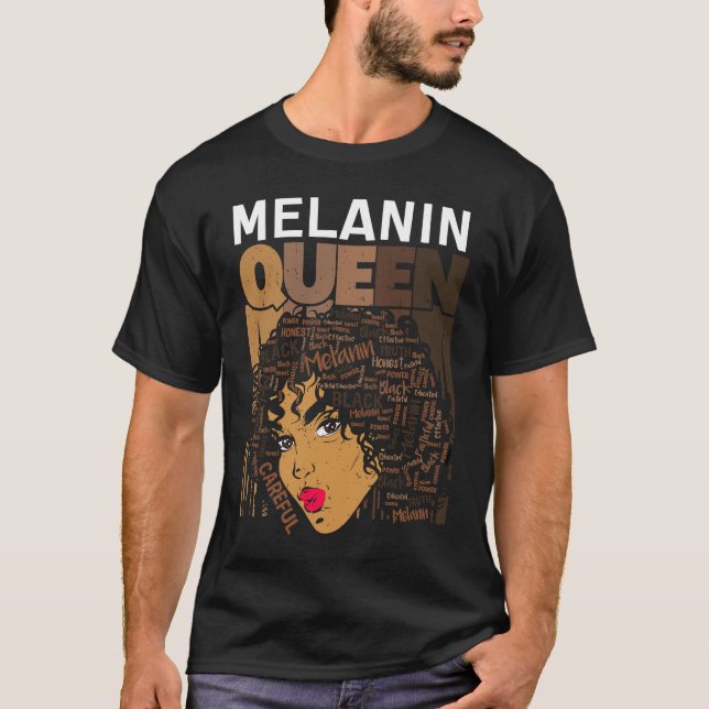 Camiseta Melanin Queen Proud Black Queen Afro Women African (Anverso)