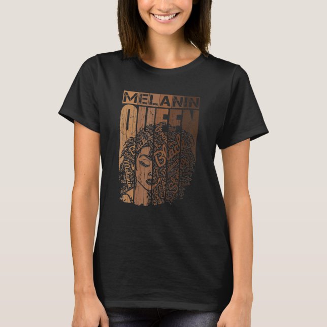 Camiseta Melanin Queen Tee African American Strong Na (Anverso)