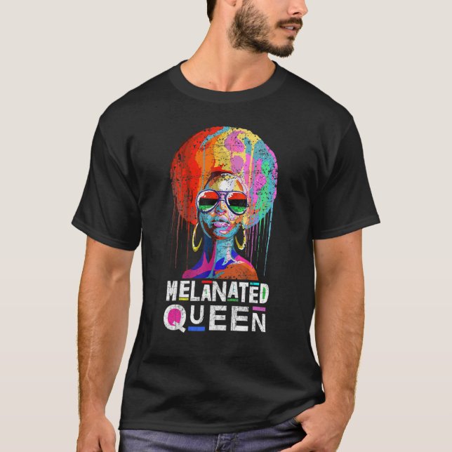 Camiseta Melanin Queen Tee African American Strong Na (Anverso)