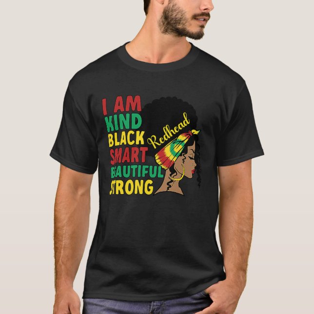 Camiseta Melanin Redhead Africano-Estadounidense Negro (Anverso)