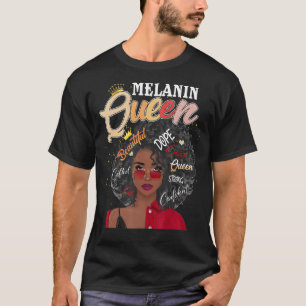 Camiseta Melanin Reina Afro América Natural Afro Negro