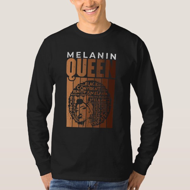 Camiseta Melanin Reina Afro Mujer Negra Orgullo Negro Afric (Anverso)