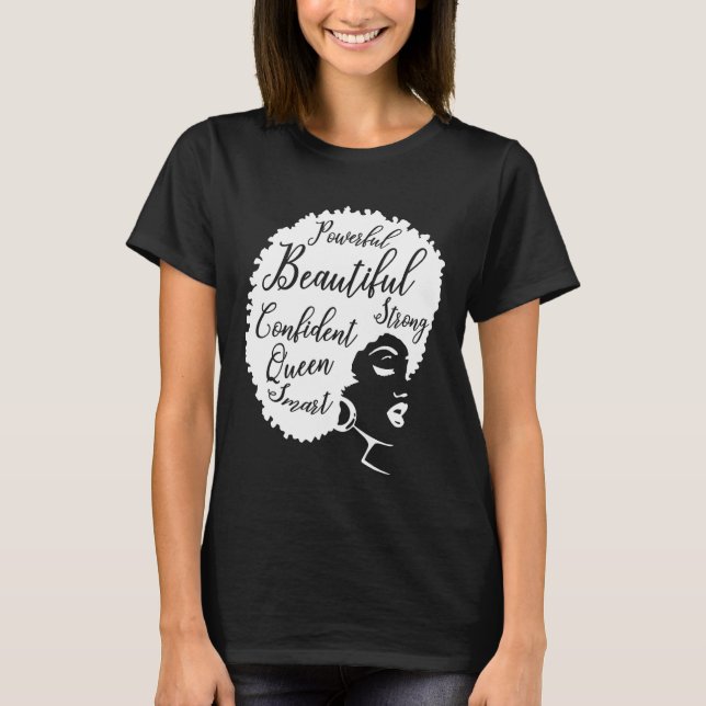 Camiseta Melanin Reina Afro Reina Poderosa Hermosa (Anverso)