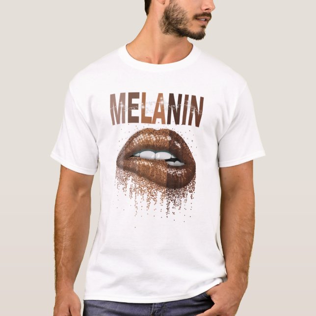 Camiseta Melanin Reina levanta historia negra mes Orgullo a (Anverso)