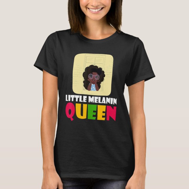 Camiseta Melanin School Queen Black Afro Chicas Melanin Bir (Anverso)