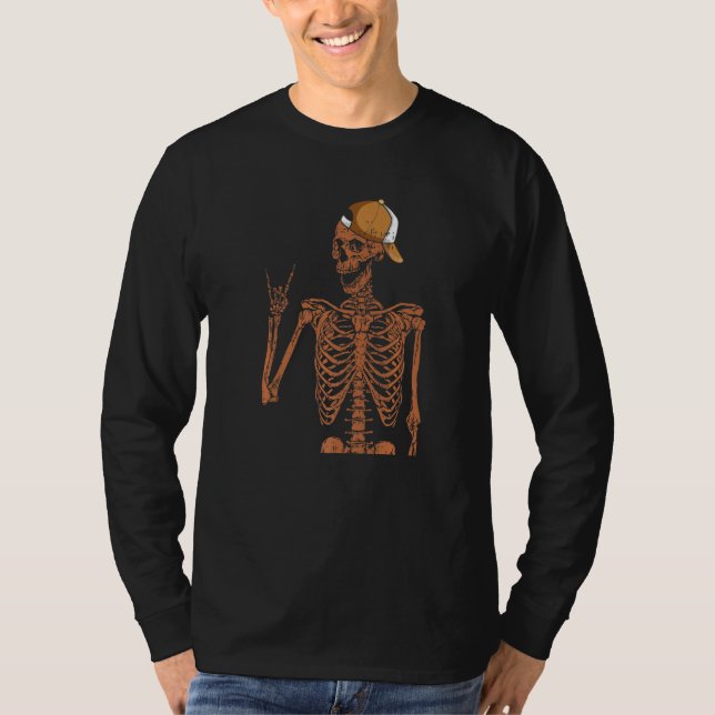 Camiseta Melanin Skeleton Rock Hand Black History Month BLM (Anverso)
