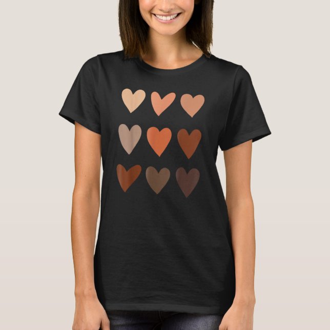 Camiseta Melanin Skin Tone Hearts Be Kind Black History M (Anverso)