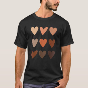 Camiseta Melanin Skin Tone Hearts Be Kind Black History Mon