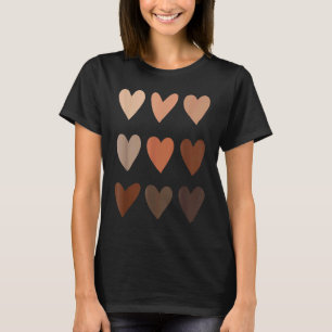 Camiseta Melanin Skin Tone Hearts Be Kind Black History Mon