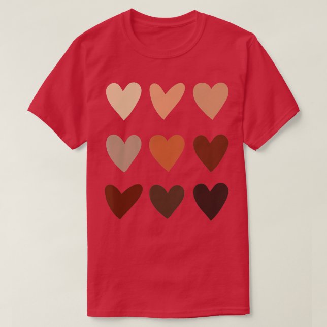 Camiseta Melanin Skin Tone Hearts Be Kind Black History Mon (Diseño del anverso)