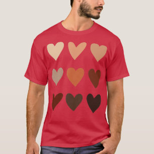 Camiseta Melanin Skin Tone Hearts Be Kind Black History Mon