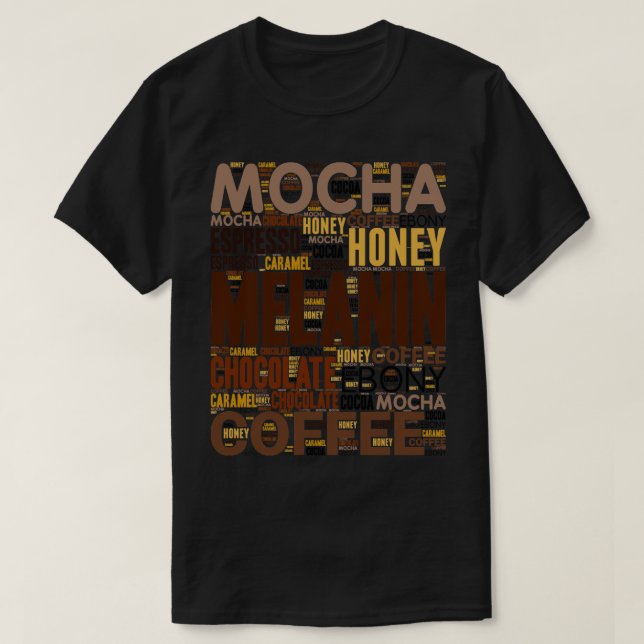 Camiseta Melanin sombras de marrón en cada sombra de sol (Diseño del anverso)