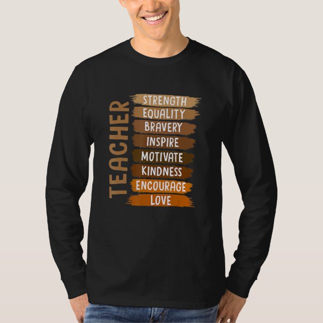 Camiseta Melanin Teacher Black History Month African Black  (Anverso)