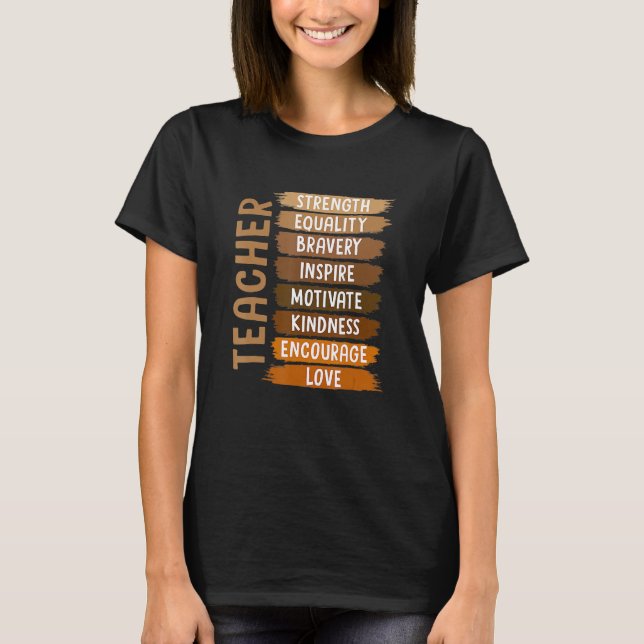 Camiseta Melanin Teacher Black History Month African Black  (Anverso)