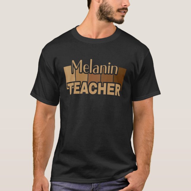 Camiseta Melanin Teacher Life Afro Teacher African American (Anverso)