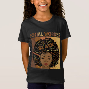 Camiseta Melanin trabajador social afro pelo negro Monto de