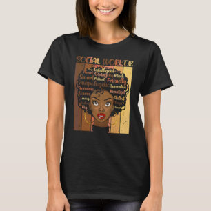 Camiseta Melanin trabajador social afro pelo negro Monto de